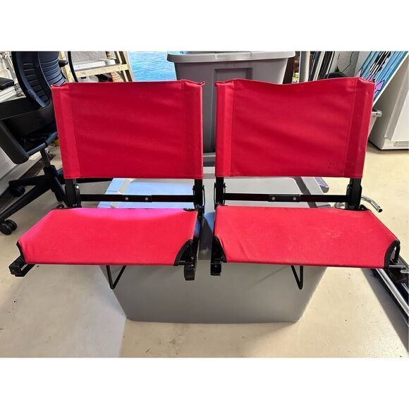 The Stadium Chair Company Heavy Duty Game Changer Foldable Stadium Seat Red OS - Picture 3 of 6